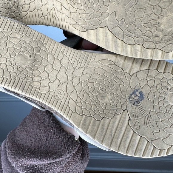 Dansko Susie Taupe Milled Nubuck Wedge Sandal Womens EU 42 US 11.5-12 - Picture 10 of 10